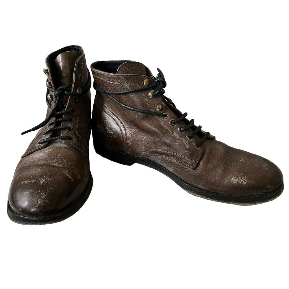 Dolce & Gabbana Brown Factory Worn Look Leather Ankle Boots Men’s 9